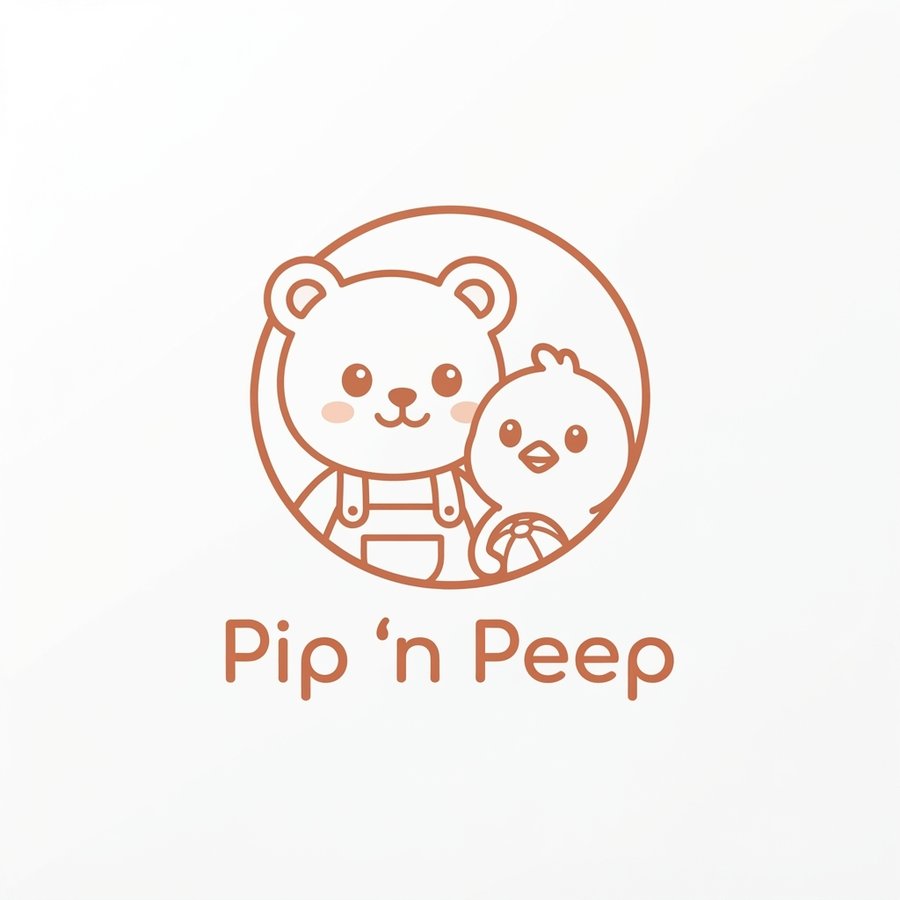 Pip 'n Peep — a bear and a chick side by side inside a circle